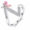 Trendy Z-shaped 925 Sterling Silver Ring with Micro Paved AAA CZ Paved Jewelry Ring for Women New