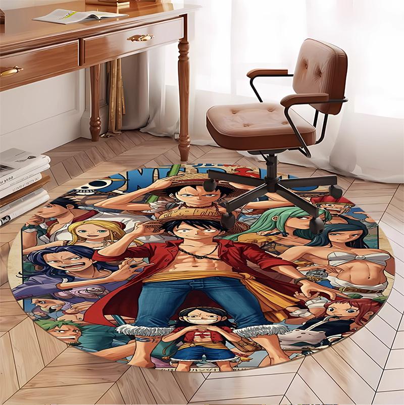 One Piece Pattern Round Rug, Indoor/Outdoor Mat, for Picnic, Gameroom, Bedroom, Office, Living Room, Home Decor Carpet, Birthday Gift