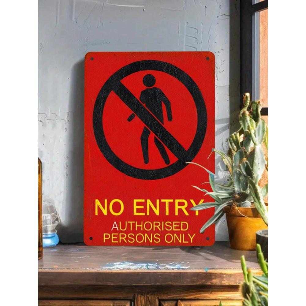 Retro Authorized Personnel Only Sign Metal Tin Plaque Wall Decor for Bar Cafe Garage