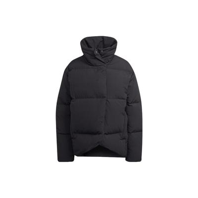 Giacca Piumino da Donna con Grande Stampa Logo Baffle e Collo Alto, Capispalla Nero HN9934