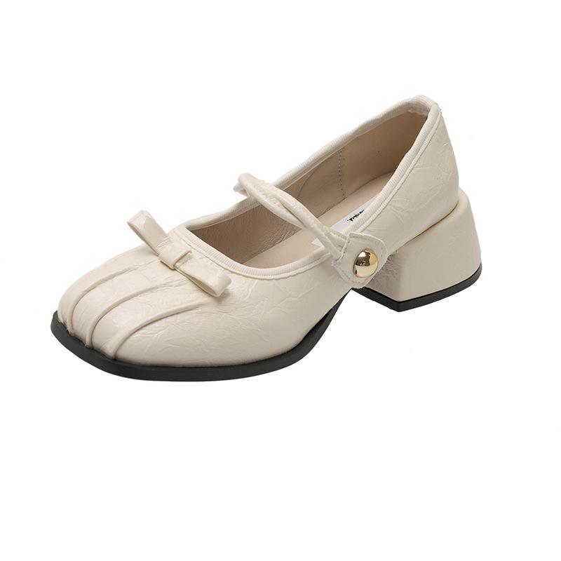 

Ретро одинарная обувь на внутренней платформе, женская обувь 2025 новая весна, французские Мэри Джейн черные, для работы, маленькие кожаные туфли 36