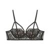 French Embroidered Lace Underwear Thin 1/2 Cup Big Chest Small Bra Sexy Rabbit Ear Cup Soft Steel Ring Bra
