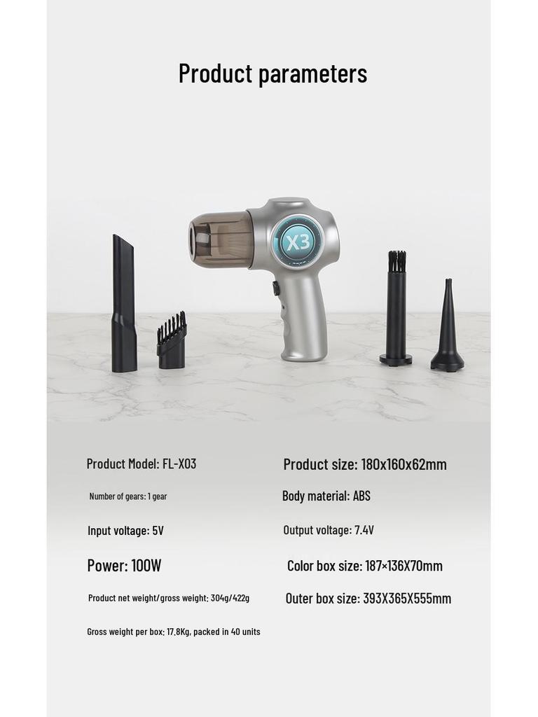 High-Power Wireless Handheld Car Vacuum & Dust Blower