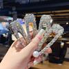 Luxury Full Crystal Pearl Hair Clips Pins Fashion Geometric Waterdrop Rectangle Duckbill Clip For Women Girls Hair Accessories