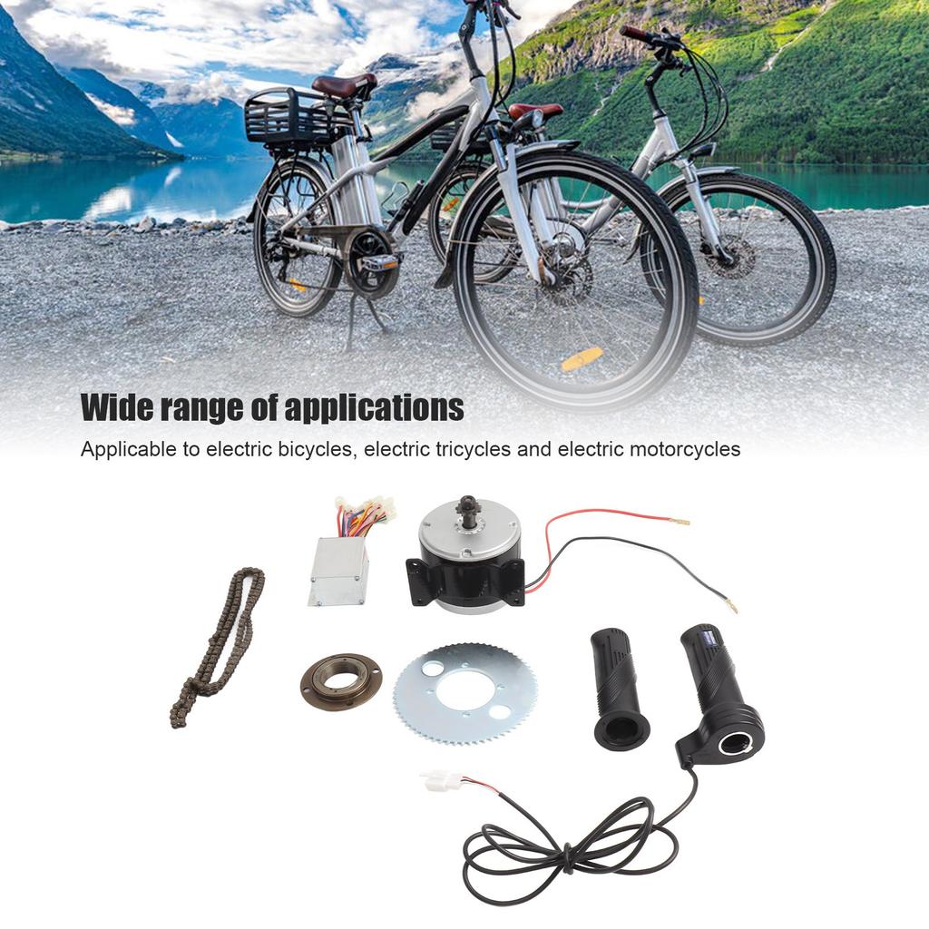 Electric Bike Brushed Motor Heat Resistance 24V 250W Aluminum Alloy Electric Bike Motor Set Fully Equipped for Conversion