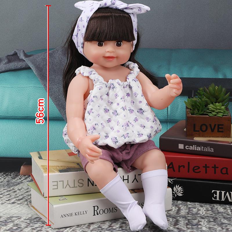 56cm Reborn Simulation Barbie Baby Doll Gift Set - Soft Gel Toy for Girls