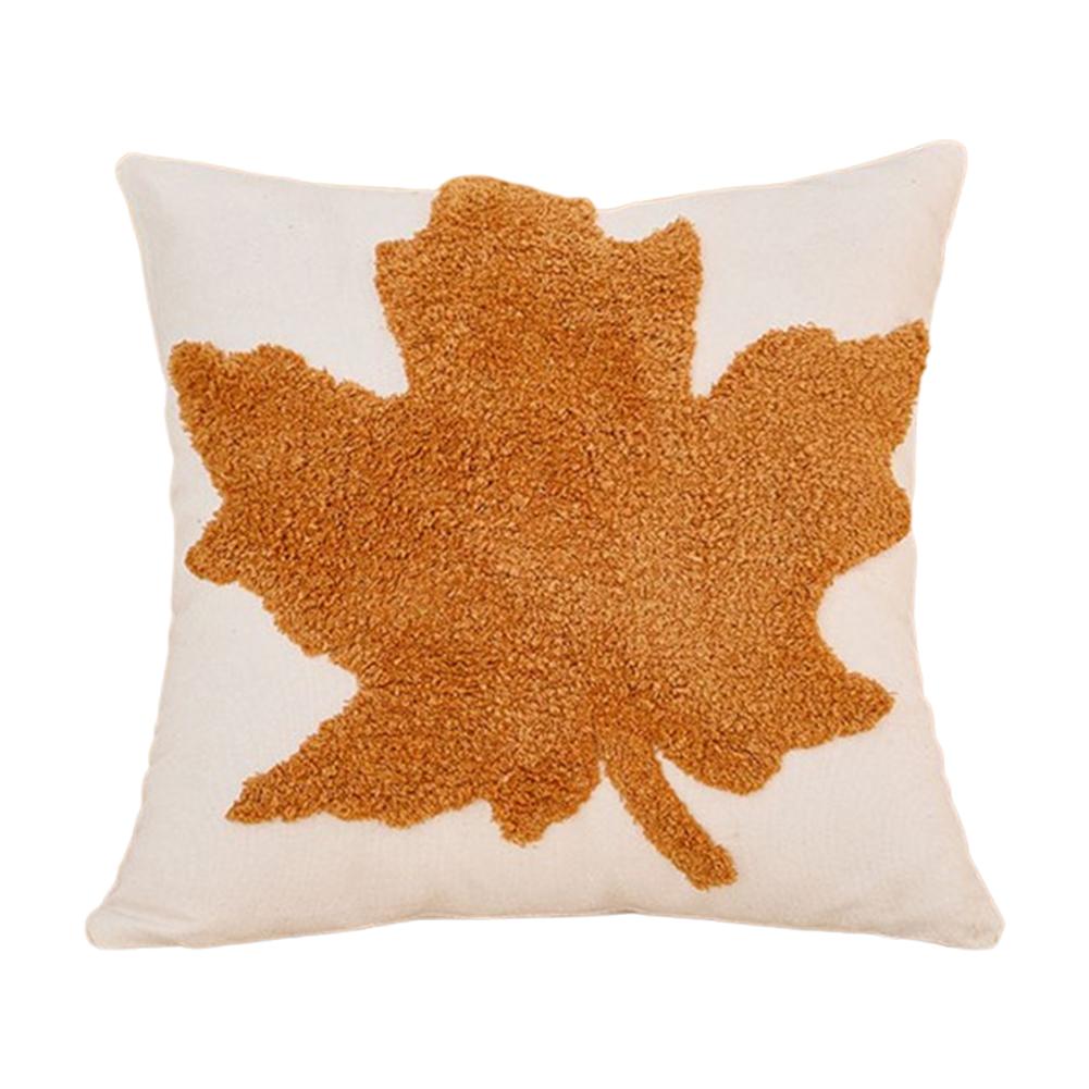 1PC Nuan Series Halloween Pillowcase Pumpkin Leaf Pattern Three-dimensional Embroidery Cushion Cover for Sofa Living Room Bedroom Home Decor W45cm x L45cm
