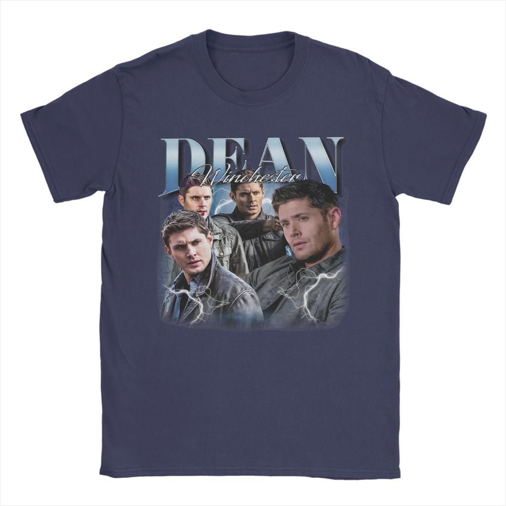 Novelty Vintage Dean Winchester Supernatural TShirts for Men Pure Cotton T Shirts  Short Sleeve Tee Shirt Gift Idea Clothing