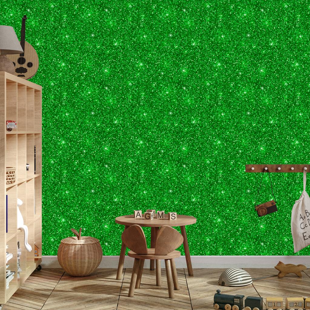 Green Glitter Wallpaper for Living Room and Bedroom 50x1000