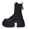 Punk Style Women Boots Fashion Platform Boots 10cm Height Increasing Thick Sole Boot High Quality Chunky Leather Boots for Women