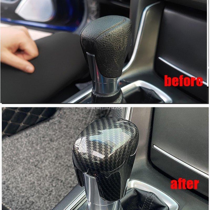 For Honda HR-V  HRV Vezel E:HEV    ABS CarbonFiber Car Gear Head Shift Handle Knob Cover Handball Trim Sticker