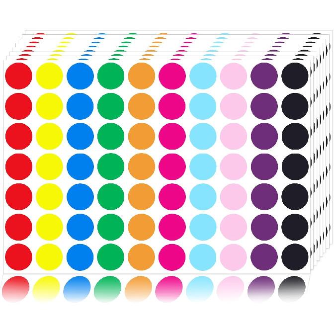 1400 PCS Red Circle Dot Stickers 3/4" Round Color Coding Label Stickers (Red)