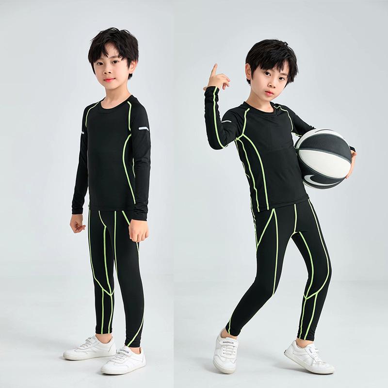Summer Kids' Quick-Dry Sports Suit - Lightweight, Breathable Top & Pants for Basketball, Football & Running.