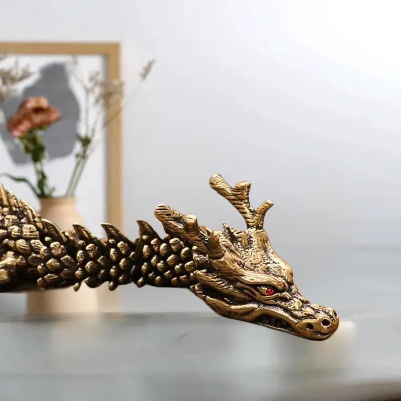 1Pcs Moveable Articulations Retro Alloy Serendipity Dragon Workplace Ornaments 3D Dragon Figure Residence Embellishment Tokens.