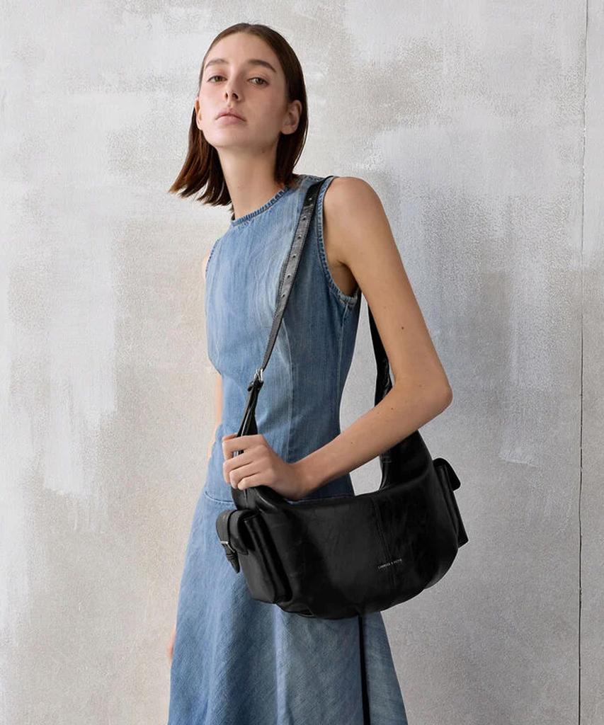 Charles & Keith Large Bessie Side Pocket Hobo Bag Ck2-80782833