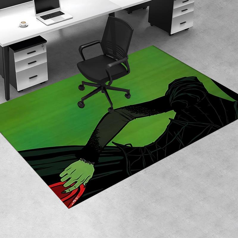 Gothic, Silhouette Pattern Polyester Office Carpet Chair Mats, Home Decor Dormitory Floor Protector