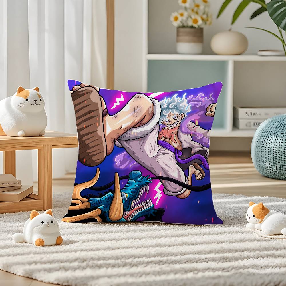 One Piece Four Emperors Yonko Anime Plush Pillow Cover Soft Short Plush Cushion Cover For Sofa Bedroom Home Decor Gift