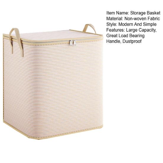 Foldable Clothes Storage Basket with Cover Zipper Closure Large Capacity Closet Organizer