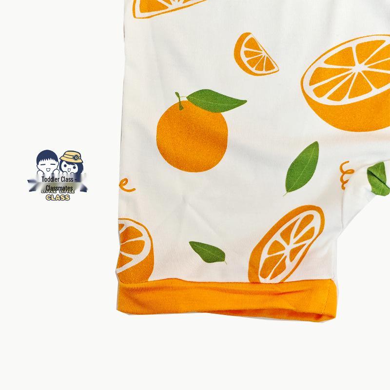 Baby Bamboo Fiber Romper - All-Over Print Short Sleeve Crawling Suit
