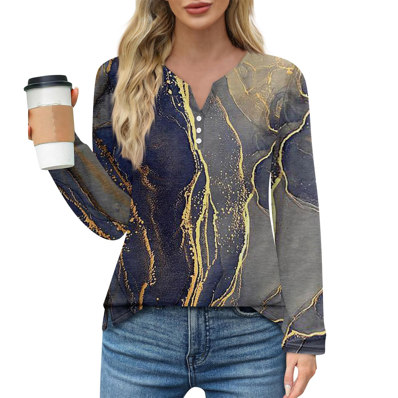 

Женская мода повседневный топ с разрезом по низу и полосатым принтом, круглый вырез, длинный рукав L