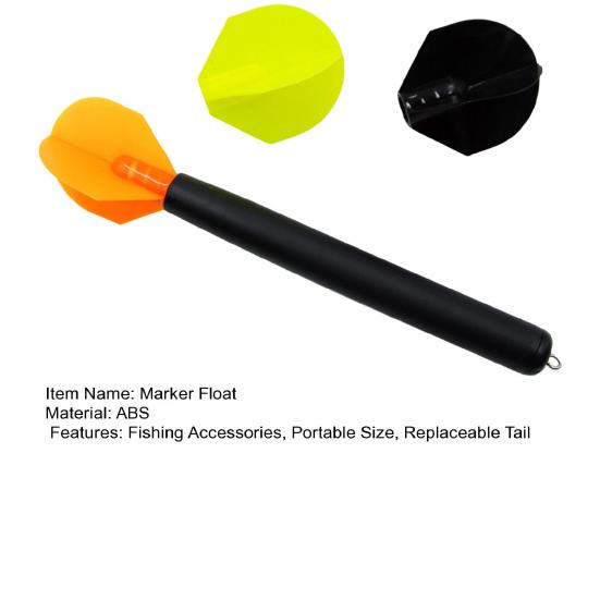 20CM/50G Carp Fishing Dart Marker Float with 3 Interchangeable Tails Water Depth Measuring High Visibility Vertical Positioning