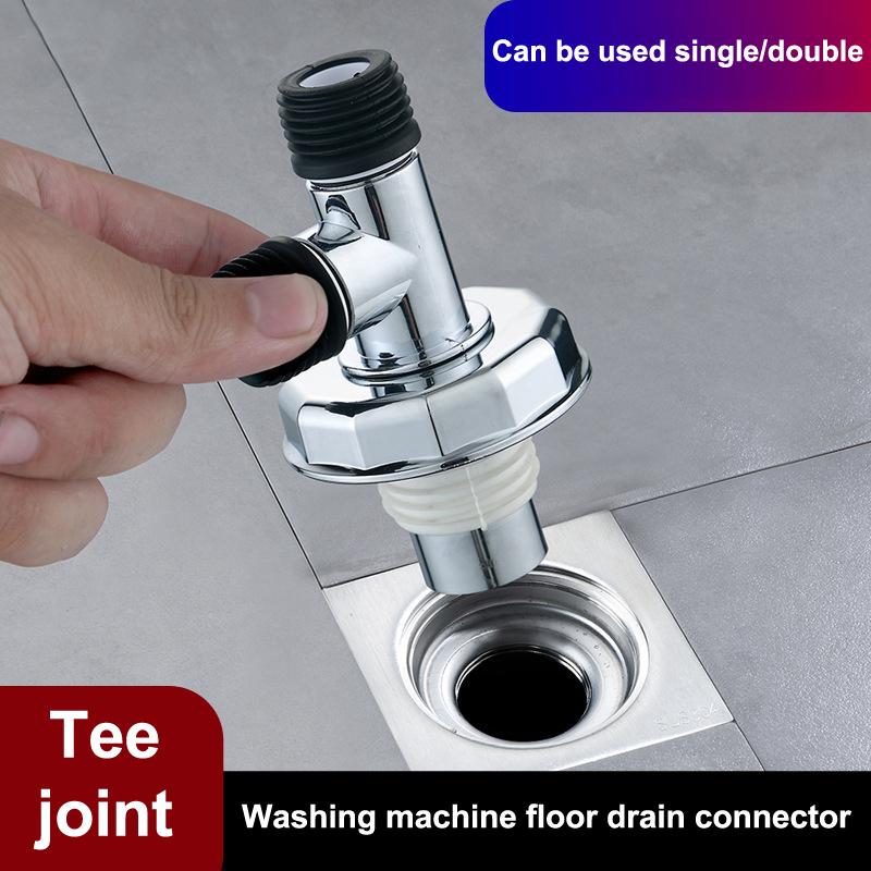 Downpipe Washing Machine Deodorant Three Head Through Drain Pipe Floor Drain Special Joint Deodorant Overflow Three-Way Shunt