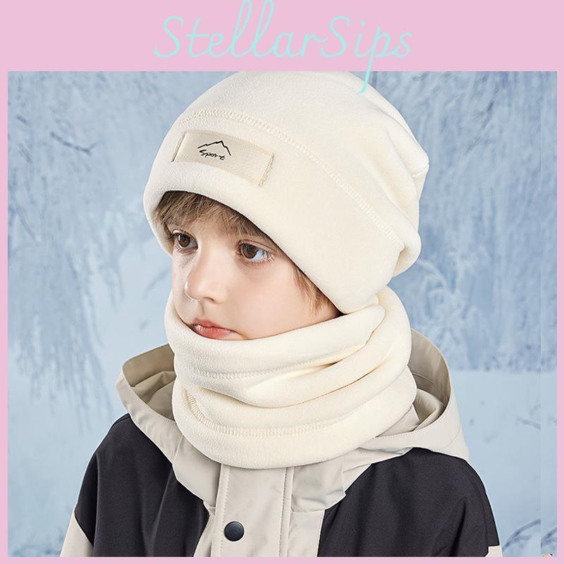 Kinder Winter Plüschmütze und Halswärmer Set mit winddichten Eigenschaften für Outdoor-Aktivitäten