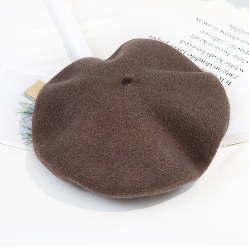 Wool Beret Women'S Face Small Autumn And Winter Versatile Knitted Cashmere Retro Woolen Painter Hat