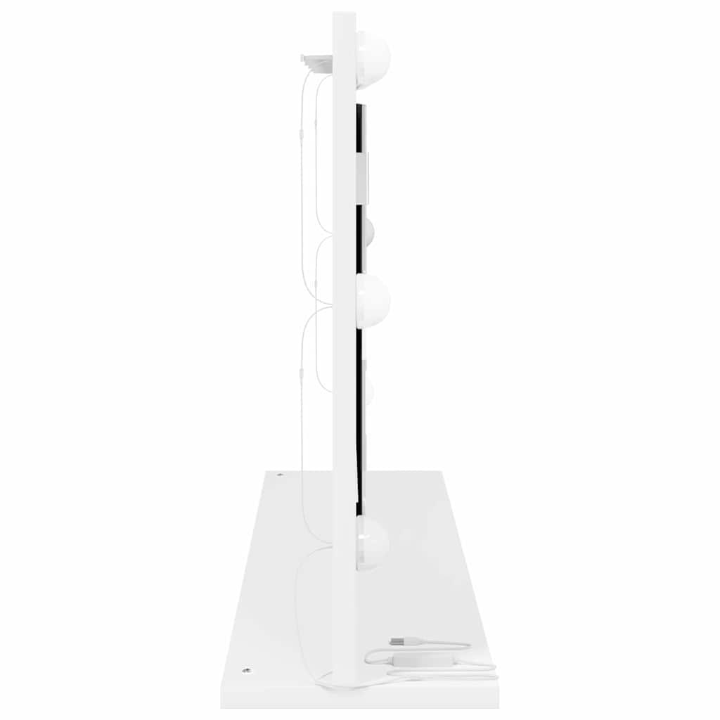 Specchio lavabo bianco 80 x 45 x 18 cm Vetro e Legno Impiallacciato
