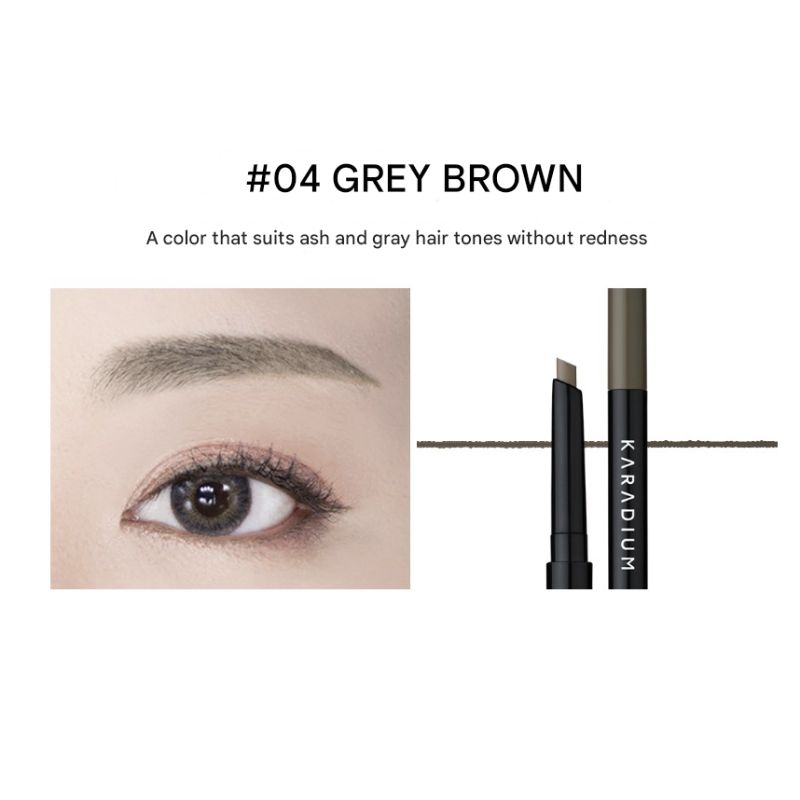 KARADIUM Flat Eyebrow Auto Pencil Black Brown No.01 0.3g x 2 (3 Colors Available)