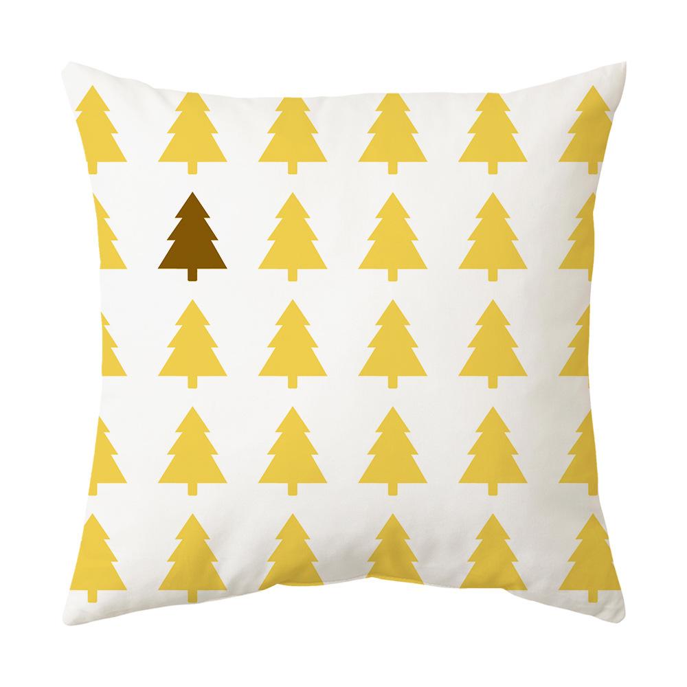 Față de pernă decorativă imprimată galben pentru casă, mașină, canapea