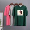 Hirsionsan Vintage Printed T Shirt Women Summer Chic Tees 100% Cotton Elegant Jumper Clothes Oversized Casual Pullover Top