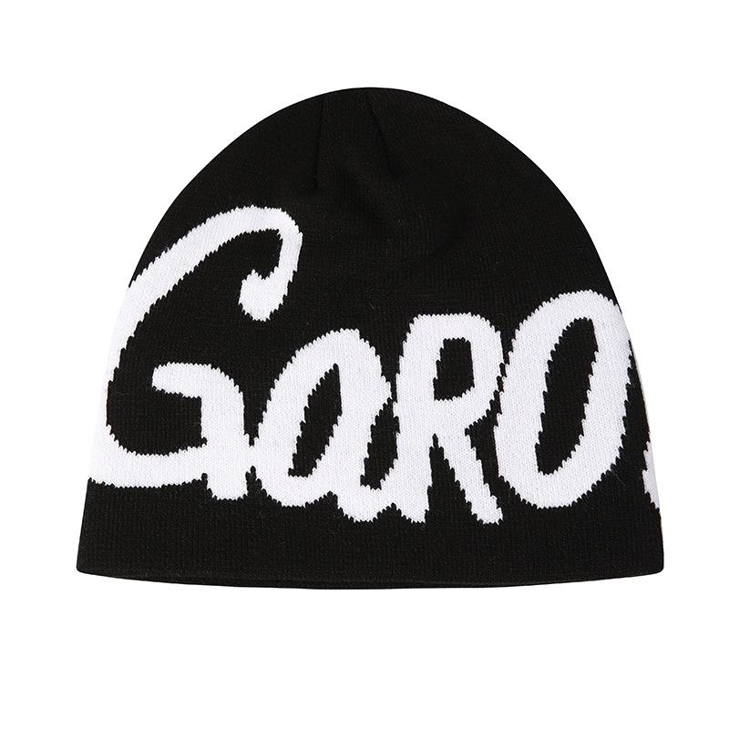 Cross-Border Street Letter Jacquard Knit Beanie - Warm, Stylish Hat for Couples