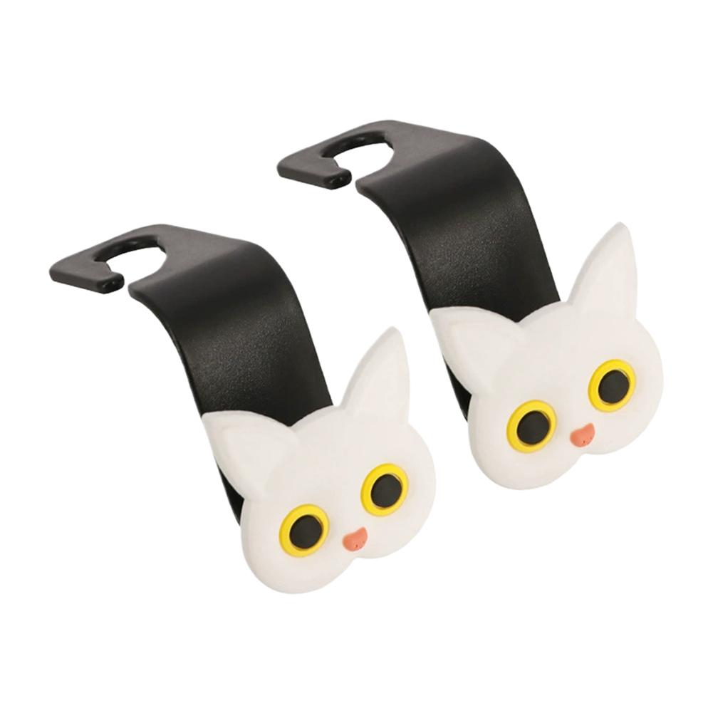 

2PCS Cute Cat Car Headrest Hook Back Seat Organizer Holder Auto Fastener Hangers Auto Storage Interior Accessories