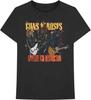 Guns N Roses-Appetite For Destruction-Guitar-Skulls-Large Black T-shirt