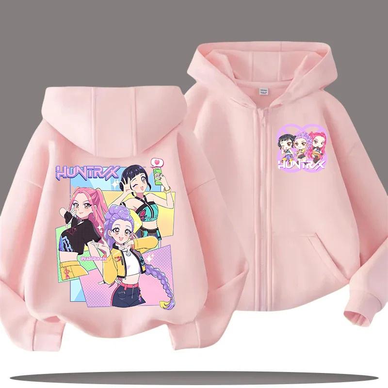 2025 Hot Funny Zip Up Sweatshirts Kpop Demon Hunters Hoodie Children Clothes Kid Girl Boy Sweatshirt Zipper Hoody Casual Top