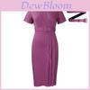 Summer Office Dress With Vneck And Waist Belt For Elegant Workwear
