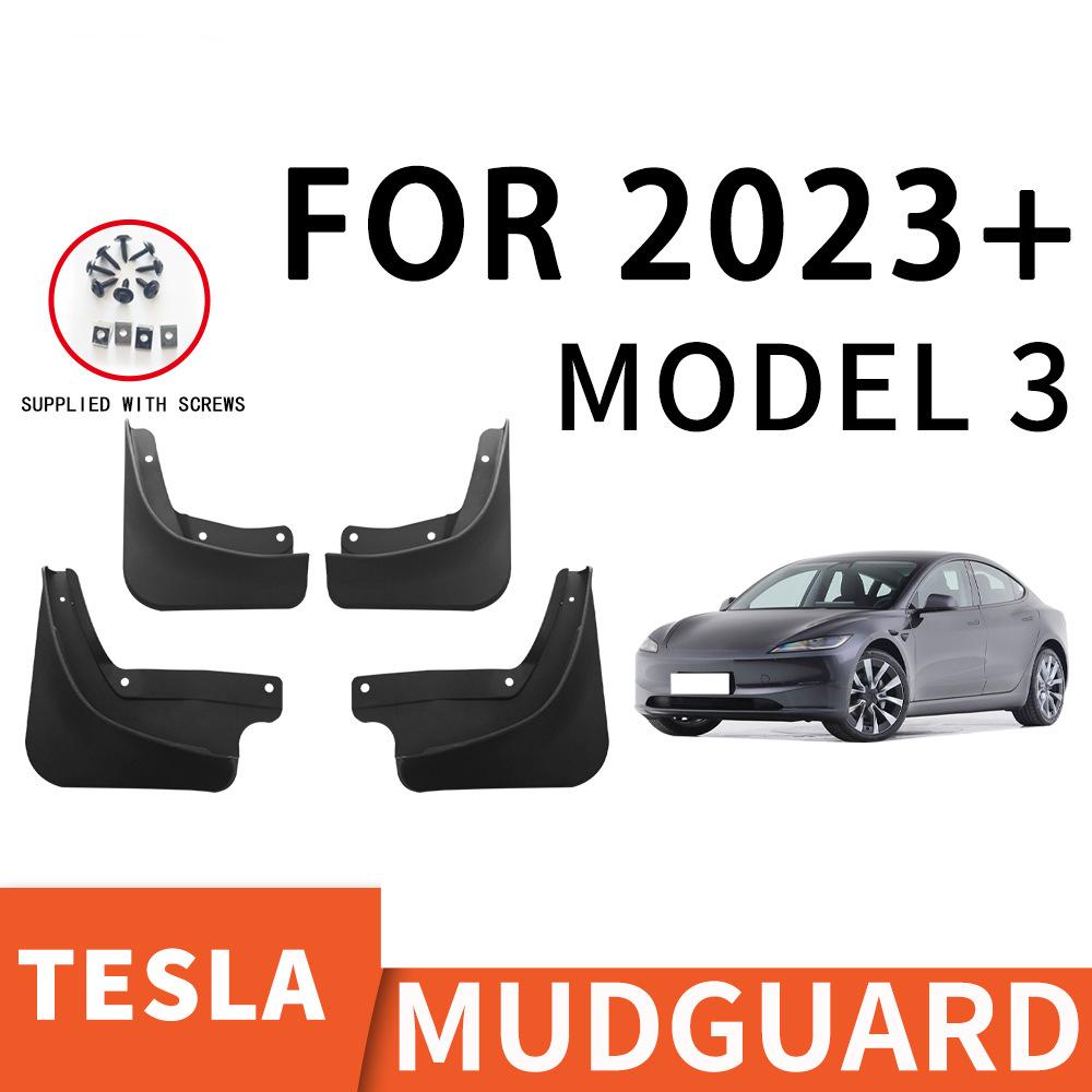 Original Type Mud Flaps for Tesla Model 3 Highland 2024 Soft Mudflap Guards Front Wheel Fender MudGuard Accessories