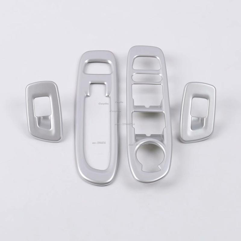 For Jeep Compass 2017 2018 Carbon Fiber Interior Accessories Window Lift Switch Button Cover Trims Door Armrest Panel