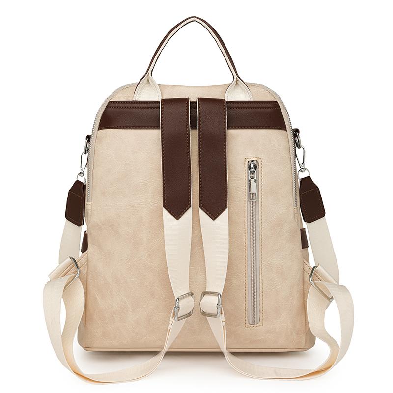 Weicher Lederrucksack Damen Große Kapazität Preppy Rucksack Verschleißfest Leichte Reisetasche