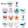 Unique Sea Creature Drinkware Octopus Stemless Wine Glass, 3D Marine Animal Printed Bar Shape Cocktail Cup Borosilicate Glassware, for Cocktails