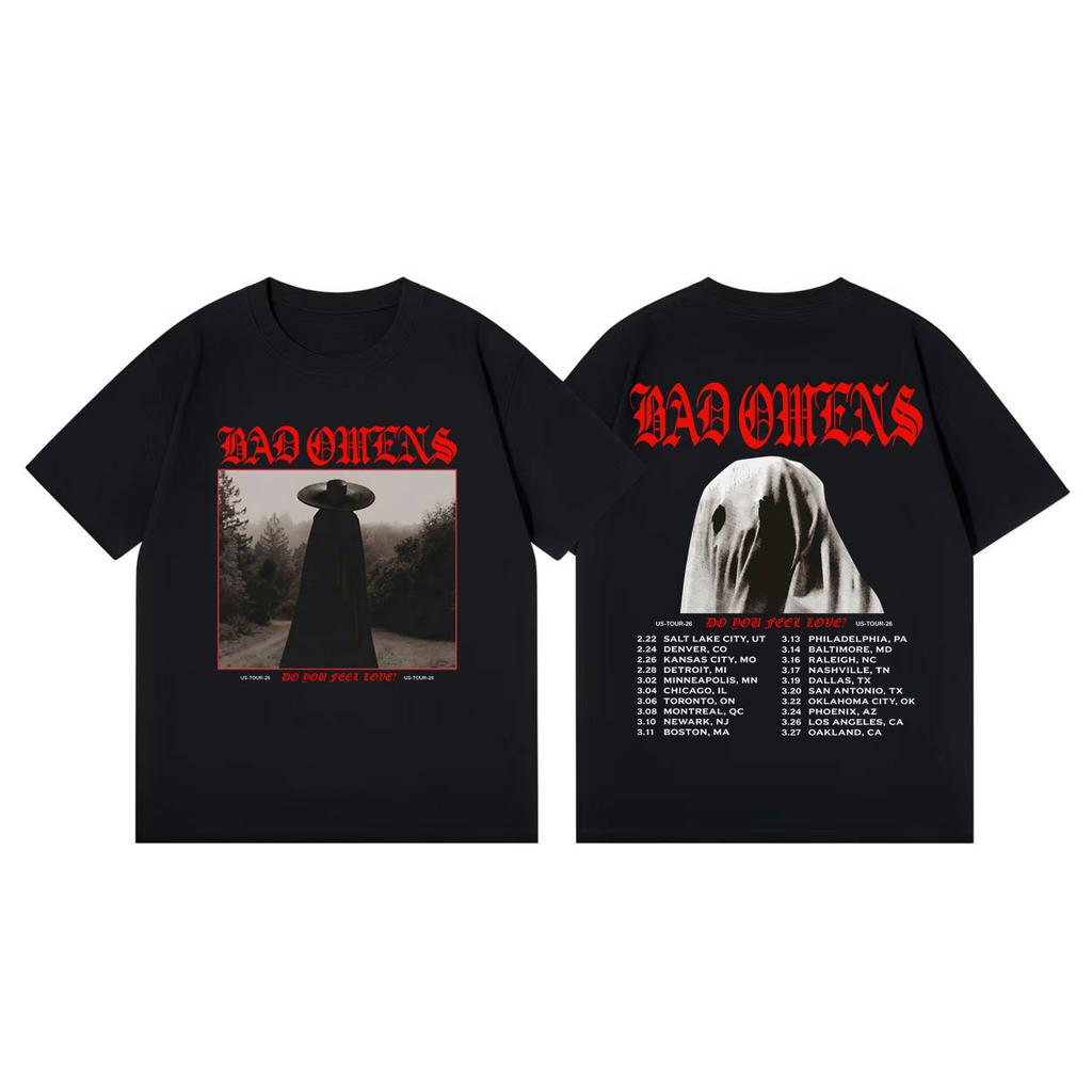 Punk Rock Band Bad OUnisexs Do You Feel Love Tour 2026 Tshirt Fashion Vintage Y2K Short Sleeve Tshirts Unisex Women Casual Loose Top