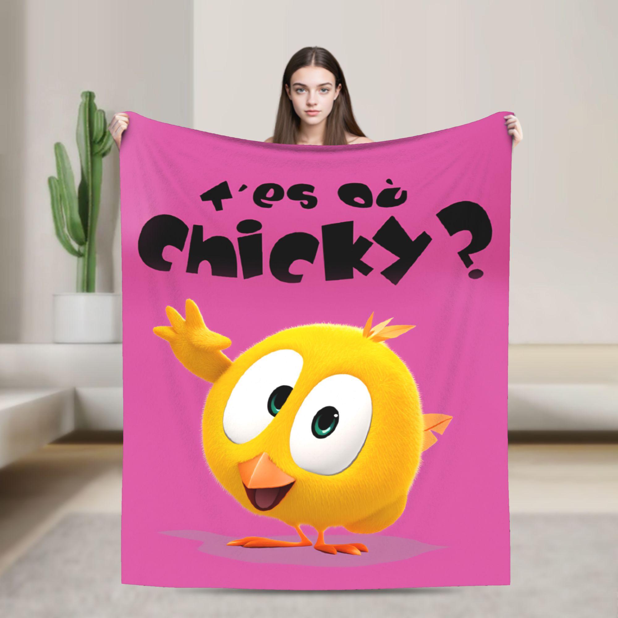 

Where s Chicky Flannel Blanket Animal Bird Soft Throw Blanket for Outdoor Picnic Novelty Bedspread Sofa Bed Cover 75x90cm