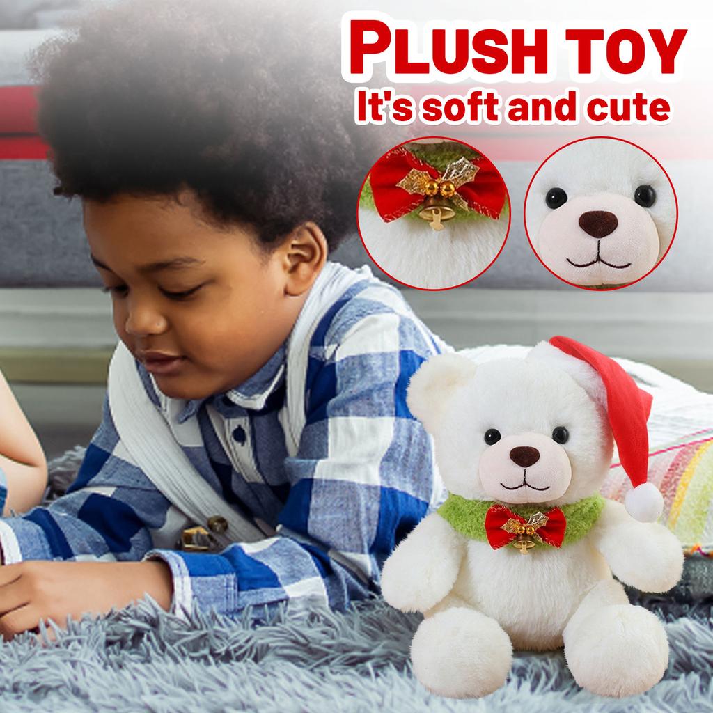 Bell Christmas Bear Teddy Bear Doll Plush Toy Cute Bear Doll Christmas Gift