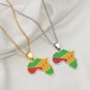 Anniyo 3CM Sao Tome and Principe Pendant Necklaces for Women Girls Jewelry Charms Map @350021