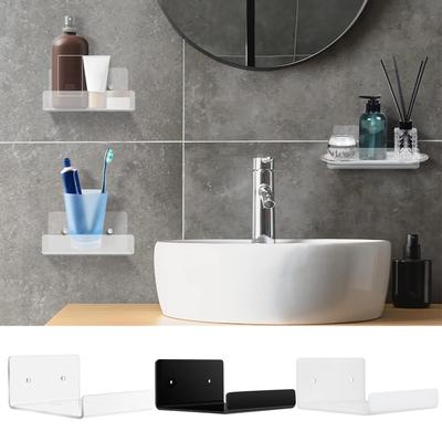 Acrylic Floating Shelves 3 Pieces Storage Rack Bathroom Makeup Shelves For Renters Designers Students Office Shop Hotel Bathroom