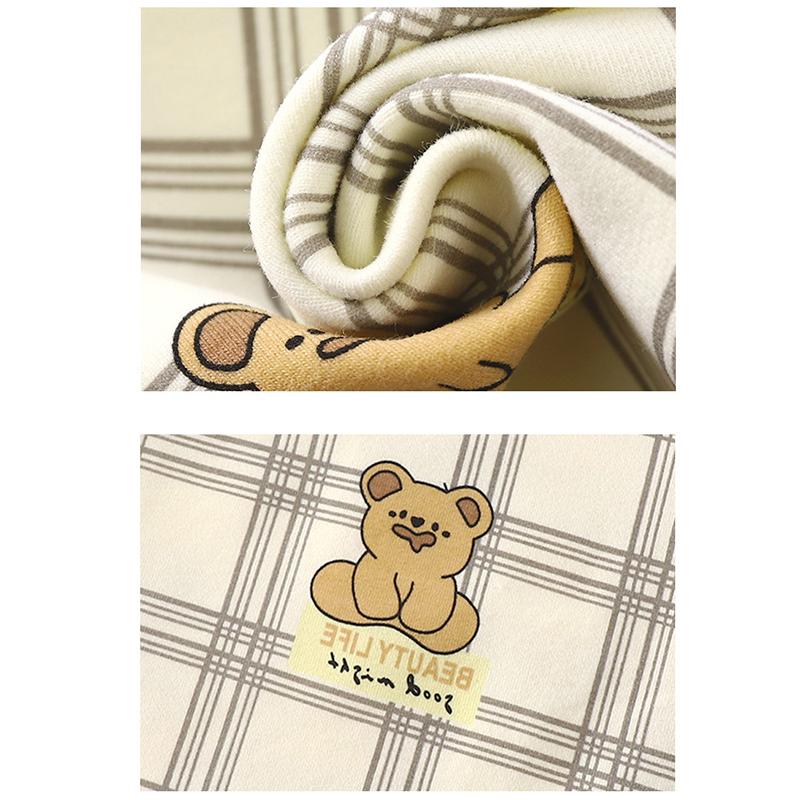 100% Cotton Kids Thermal Underwear Set Long Sleeve Pants Soft Sleepwear Homewear Cartoon Print Comfortable A Class Safety