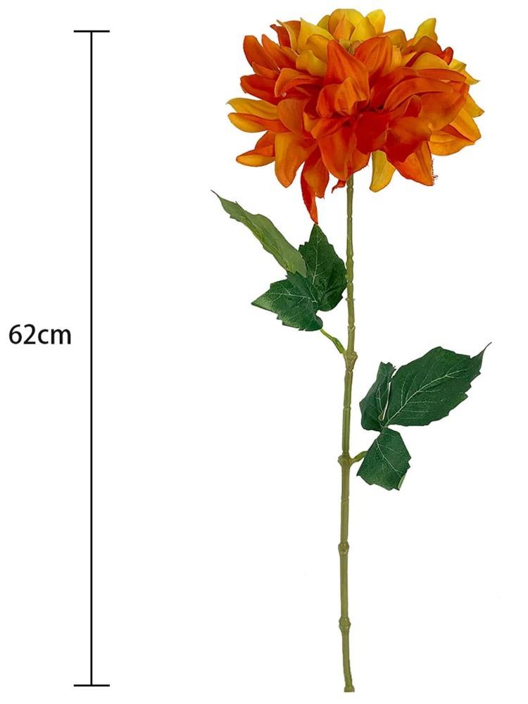 6Pcs 62cm Artificial Dahlia Flowers Long Stem Fake Dahlia Flowers Silk Fake Flower for DIY Home Living Room Party Wedding Garden Porch Decoration