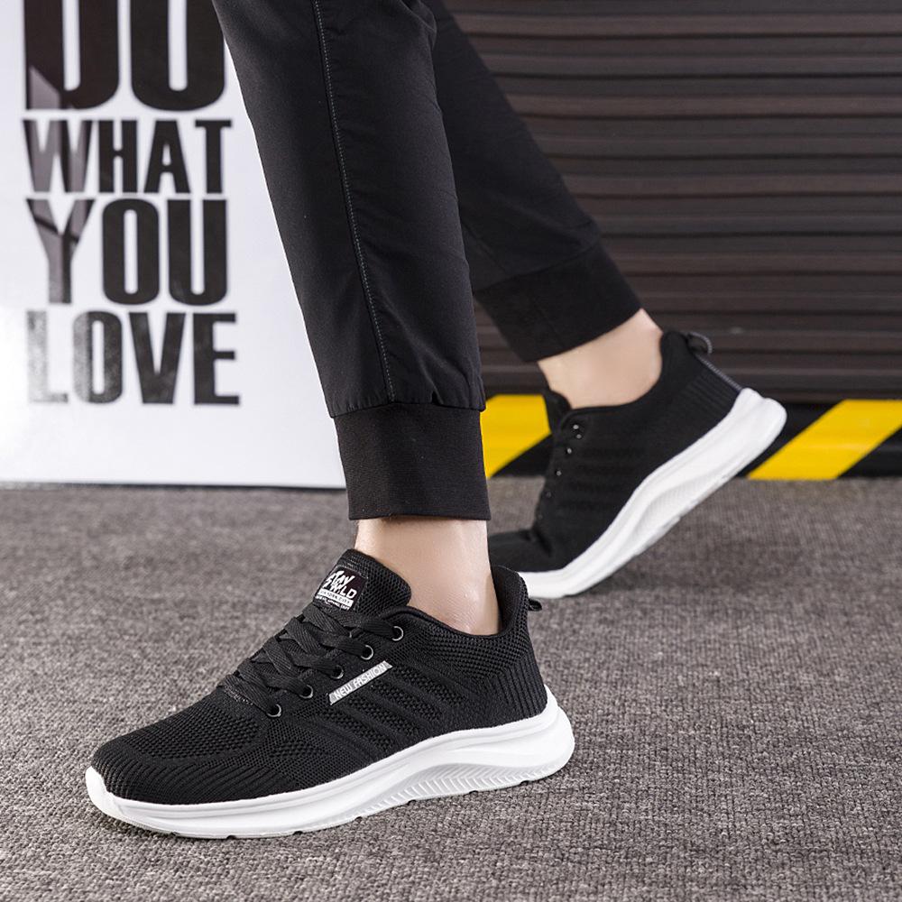 Summer fly-woven breathable casual shoes men and women with the same soft-soled couple running shoes lightweight and comfortable sports shoes men's sh