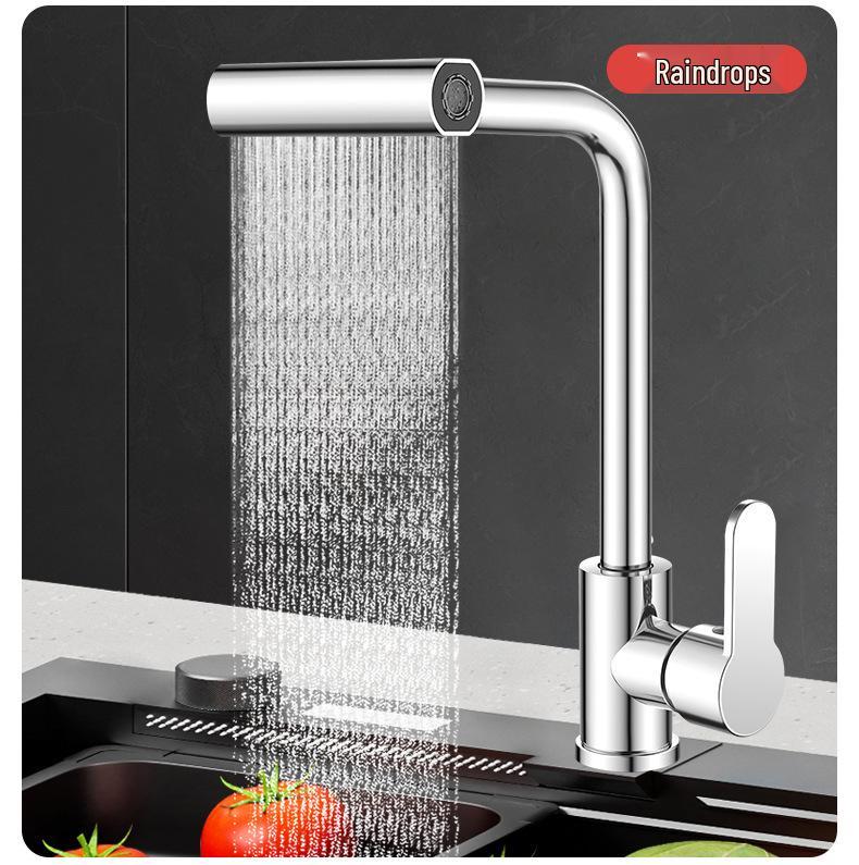 

Rotatable Universal 4-Gear Faucet for Kitchen and Basin - Hot & Cold No Pipes Included
